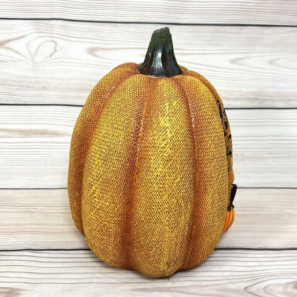 Harvest Blessings Pumpkin Thanksgiving Fall Autumn Decor 9.5” Resin Centerpiece - Picture 6 of 8